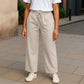 Women's Soft Wide Leg Jeans Pants Light Beige OB-35-CR