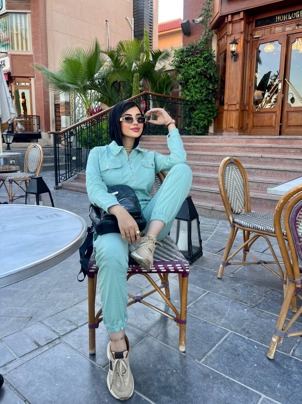 Gabardine Regular Fit Jumpsuit with Zipper and Belt