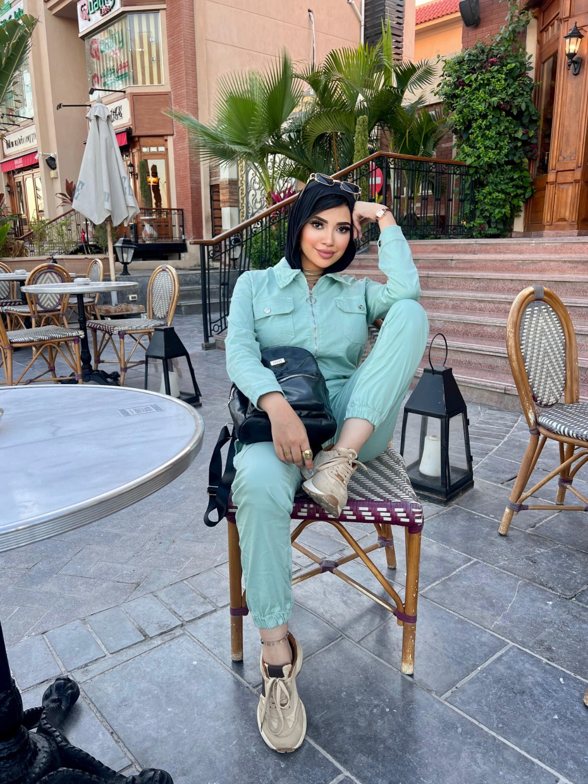 Gabardine Regular Fit Jumpsuit with Zipper and Belt