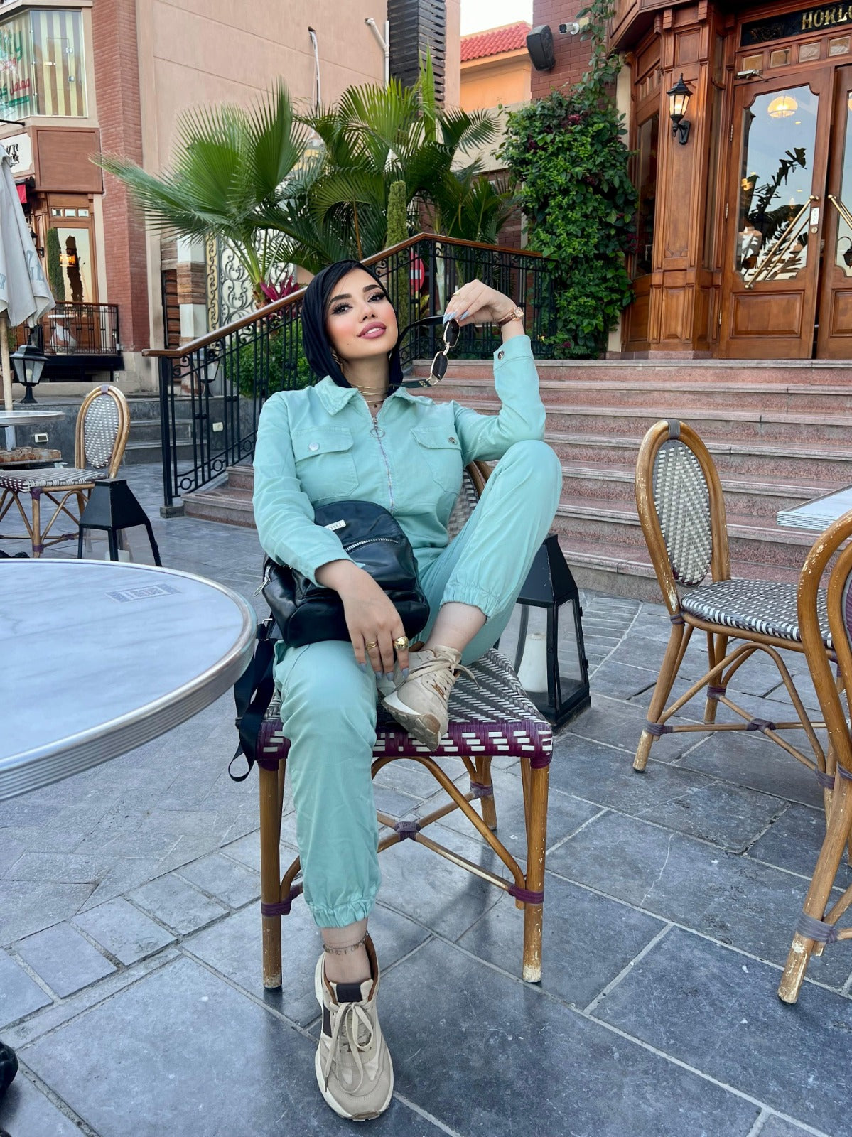 Gabardine Regular Fit Jumpsuit with Zipper and Belt