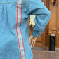 Women's 2-Piece Denim Set Long Sleeve Shirt and Wide Leg Pants Blue Color