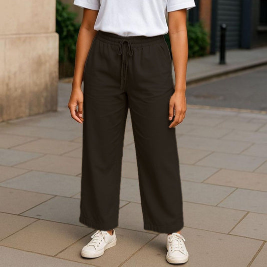 Women's Soft Wide Leg Jeans Pants Black Color OB-35-BK
