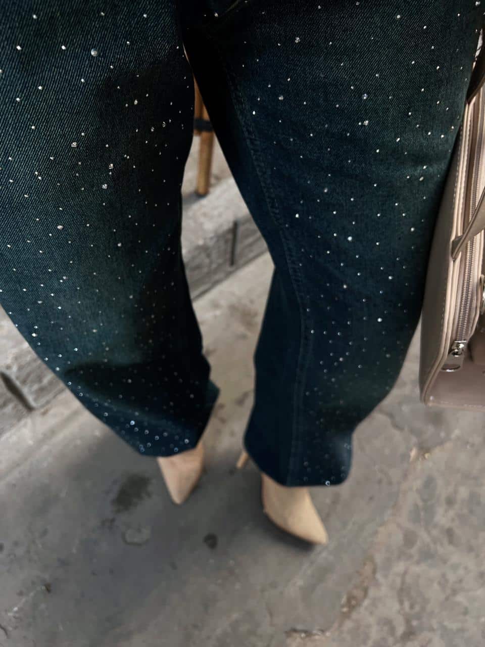 Strass Studded Jeans Pants Dirty OBS-1-350-DDWZ