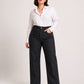 Plus Size High Waist Straight Gray Black Jeans Pants 375- RBL