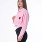 Gabardine Jacket With Front Chain Closure Rose Color OJ-548RS