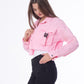 Gabardine Jacket With Front Chain Closure Rose Color OJ-548RS