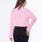 Gabardine Jacket With Front Chain Closure Rose Color OJ-548RS