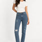 High waist ripped jeans medium blue