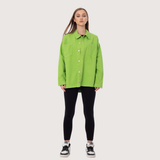 Gabardine Jacket With Pockets Front Buttons Kiwi Color OJ-512GR