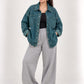 Oversized dirty wash denim shirt jacket OJ-1505