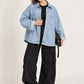 Oversized light blue denim shirt jacket OJ-1505