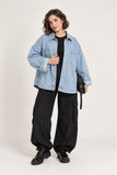 Oversized light blue denim shirt jacket OJ-1505