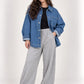 Oversized medium blue denim shirt jacket OJ-1505