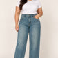 Plus size strass studded straight jeans dirty