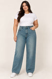 Plus size strass studded straight jeans dirty