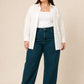 Plus size strass studded straight jeans olive
