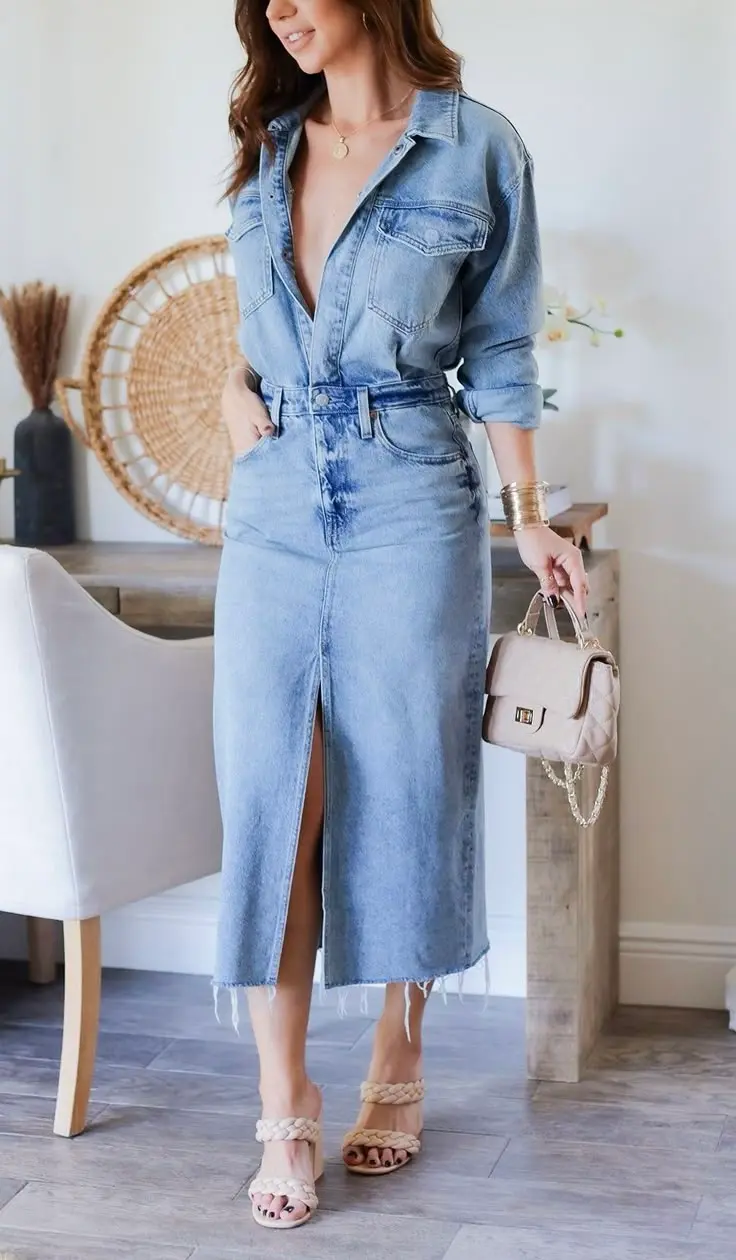 Denim Skirt for a Trendy